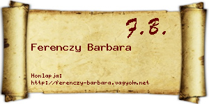 Ferenczy Barbara névjegykártya